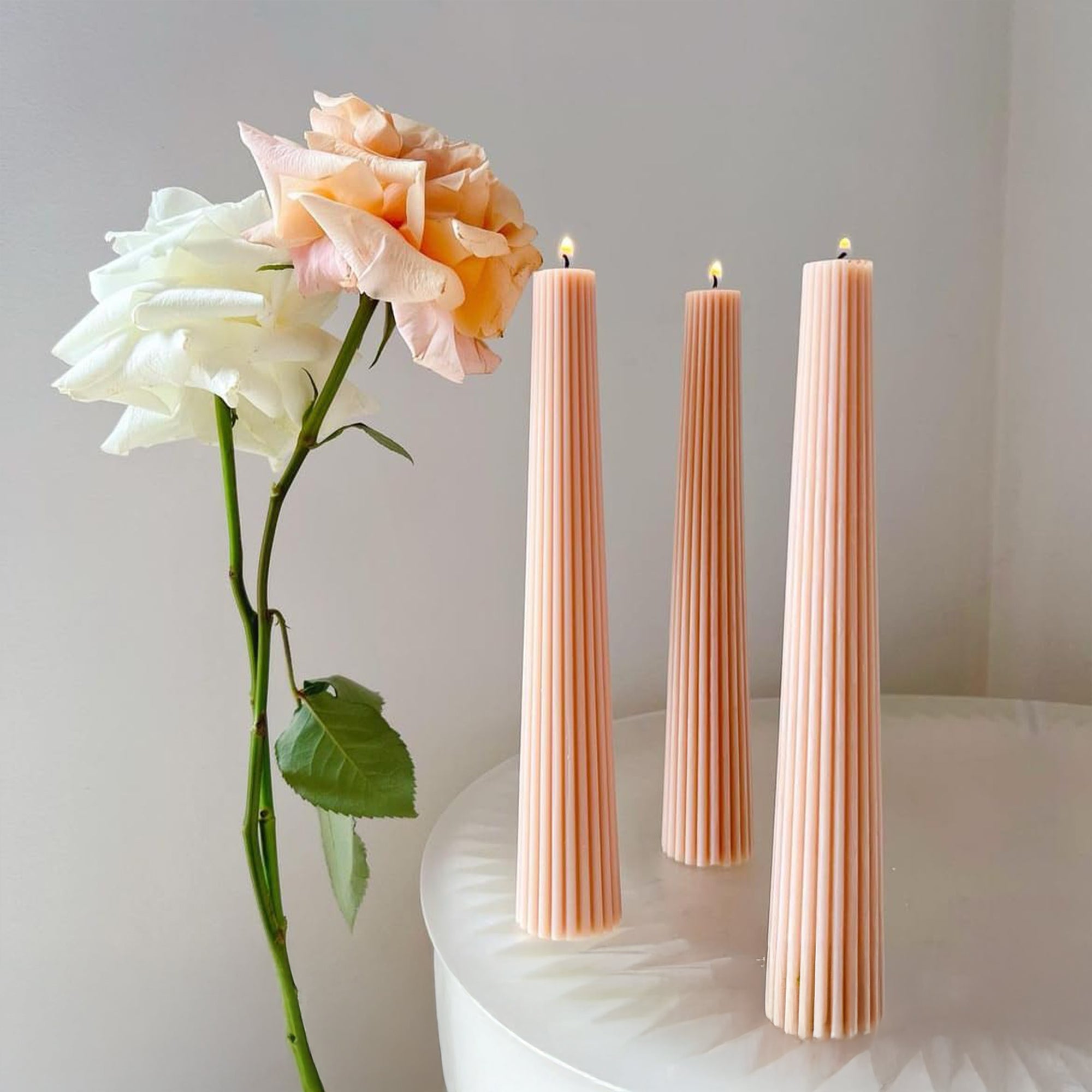 Striped Taper Candles