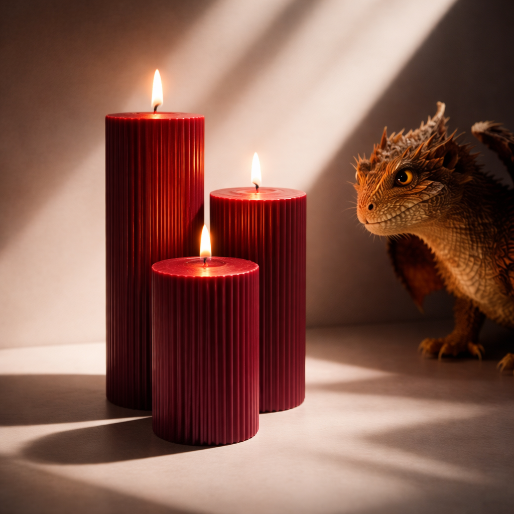Cylinder Ribbed Pillar Candle