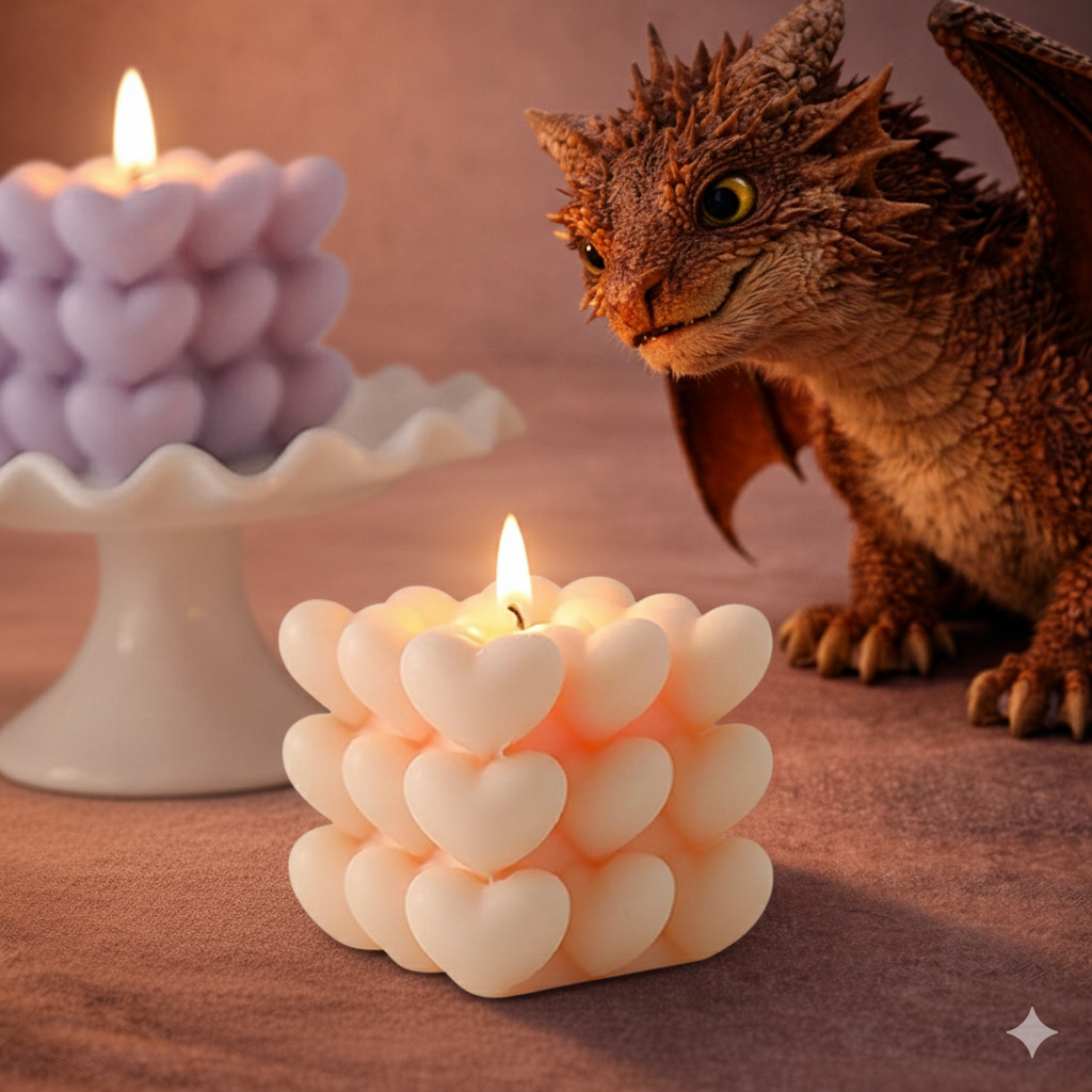 Bubble Heart Candle
