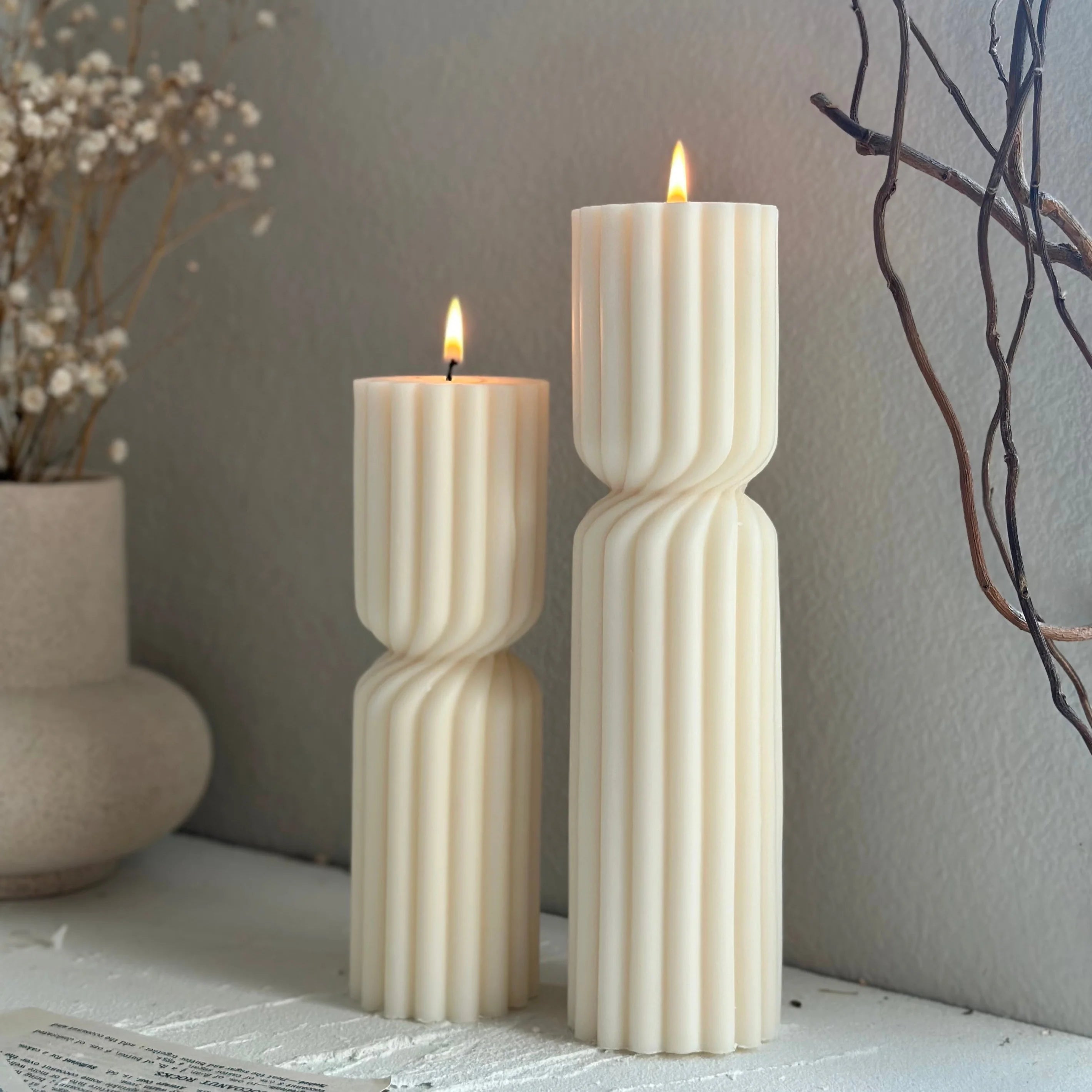 Aesthetic pillar candle