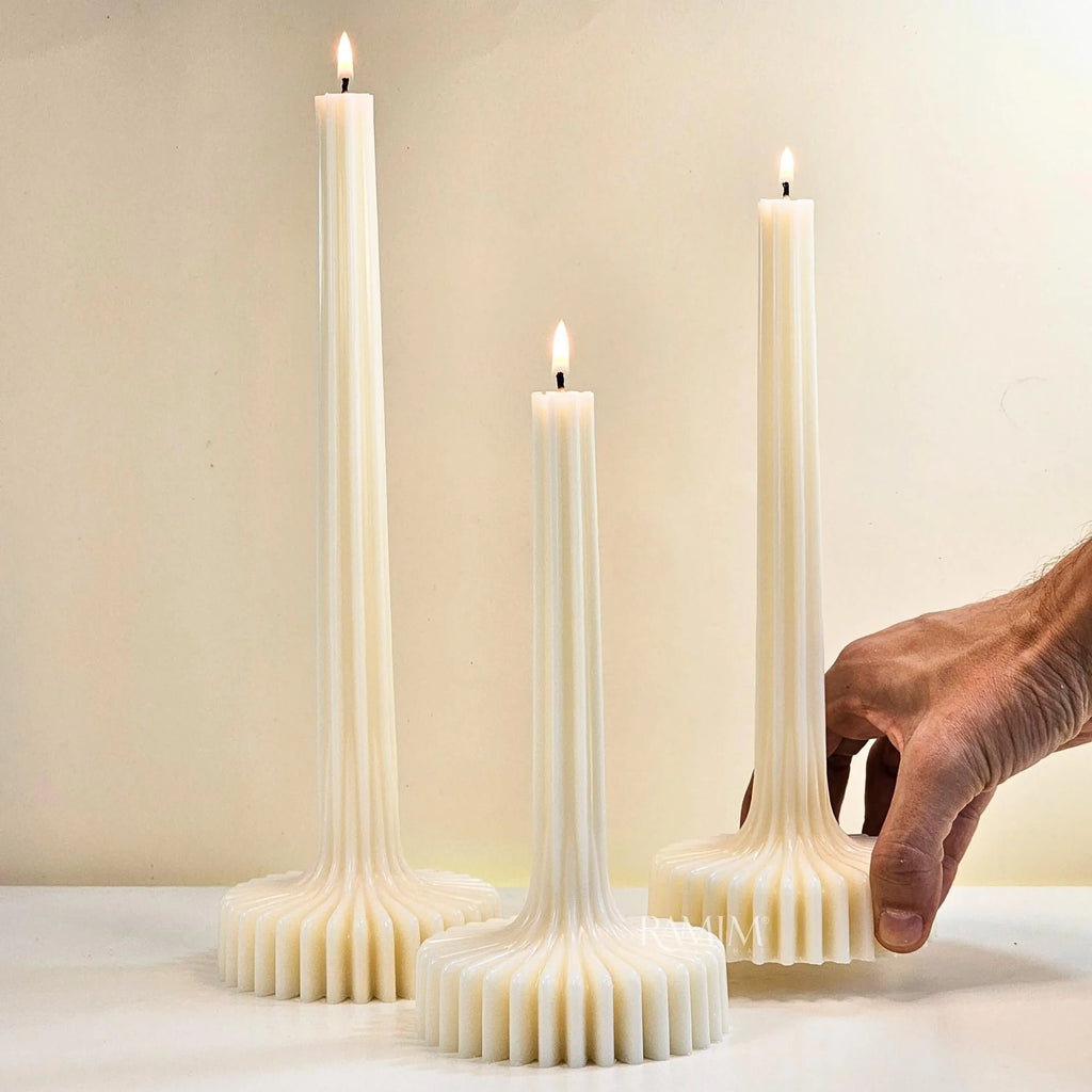 Geometric Striped Candle